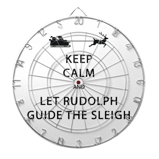 Houd kalm Laat de Rudolph Guide Sleigh Dartbord (Voorkant)