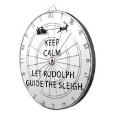 Houd kalm Laat de Rudolph Guide Sleigh Dartbord (Voorkant Rechts)