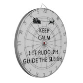 Houd kalm Laat de Rudolph Guide Sleigh Dartbord (Voorkant Links)