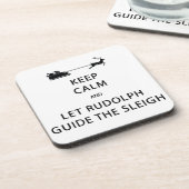 Houd kalm Laat de Rudolph Guide Sleigh Drankjes Onderzetter (Linkerzijde)