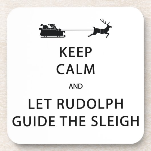Houd kalm Laat de Rudolph Guide Sleigh Drankjes Onderzetter (Voorkant)