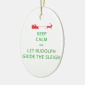 Houd kalm Laat de Rudolph Guide Sleigh Keramisch Ornament (Links)