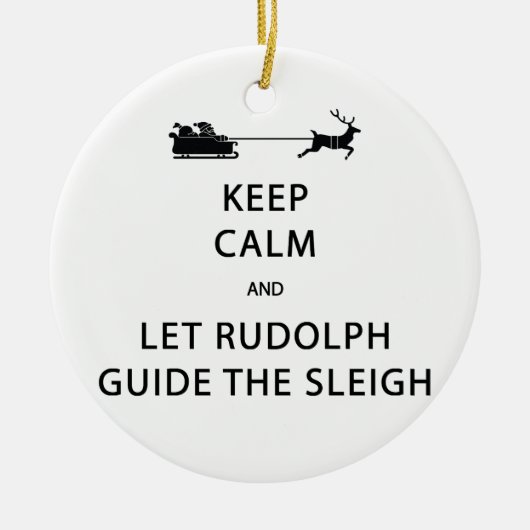 Houd kalm Laat de Rudolph Guide Sleigh Keramisch Ornament (Voorkant)