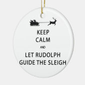 Houd kalm Laat de Rudolph Guide Sleigh Keramisch Ornament (Links)