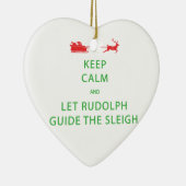Houd kalm Laat de Rudolph Guide Sleigh Keramisch Ornament (Rechts)