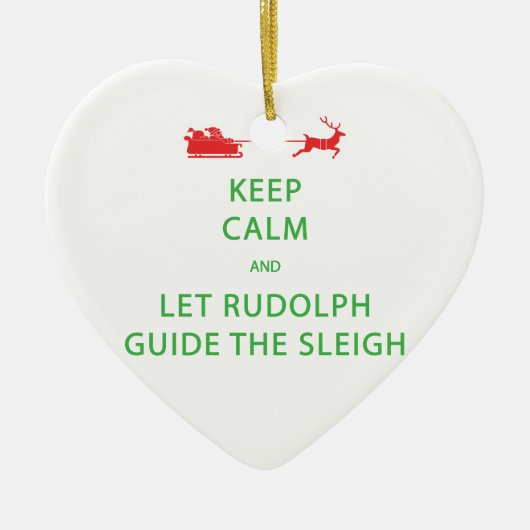 Houd kalm Laat de Rudolph Guide Sleigh Keramisch Ornament (Voorkant)