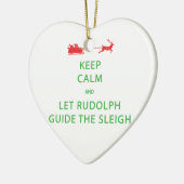 Houd kalm Laat de Rudolph Guide Sleigh Keramisch Ornament (Links)