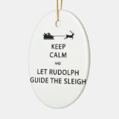Houd kalm Laat de Rudolph Guide Sleigh Keramisch Ornament (Links)