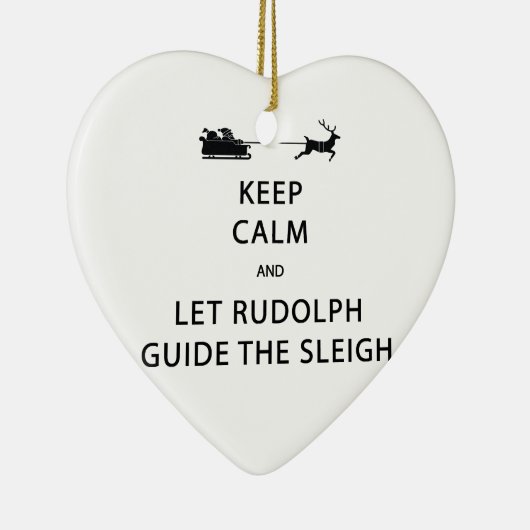 Houd kalm Laat de Rudolph Guide Sleigh Keramisch Ornament (Rechts)
