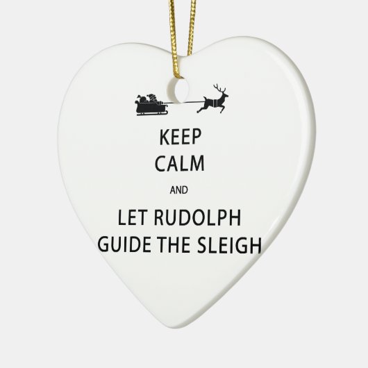 Houd kalm Laat de Rudolph Guide Sleigh Keramisch Ornament (Links)