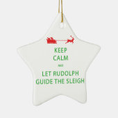 Houd kalm Laat de Rudolph Guide Sleigh Keramisch Ornament (Rechts)
