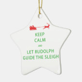 Houd kalm Laat de Rudolph Guide Sleigh Keramisch Ornament (Links)