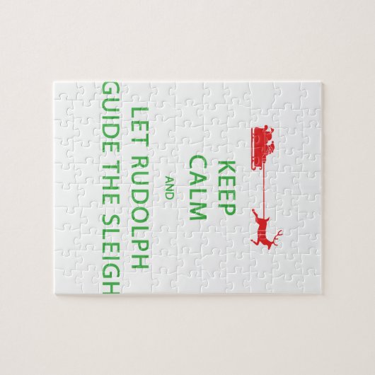 Houd kalm Laat de Rudolph Guide Sleigh Legpuzzel (Horizontaal)