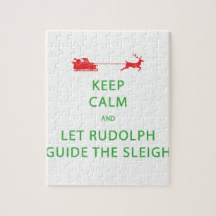 Houd kalm Laat de Rudolph Guide Sleigh Legpuzzel