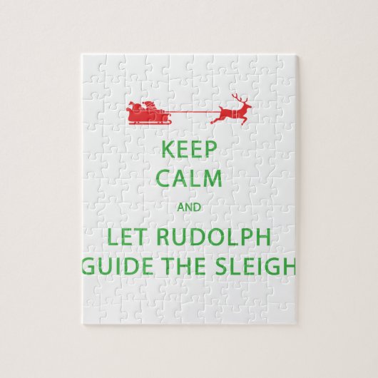 Houd kalm Laat de Rudolph Guide Sleigh Legpuzzel (Verticaal)
