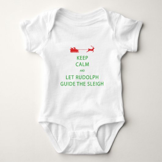 Houd kalm Laat de Rudolph Guide Sleigh Romper (Voorkant)