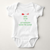 Houd kalm Laat de Rudolph Guide Sleigh Romper (Voorkant)