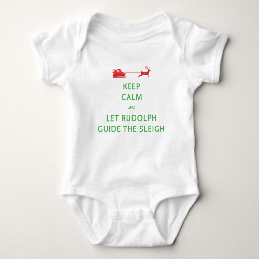 Houd kalm Laat de Rudolph Guide Sleigh Romper (Voorkant)
