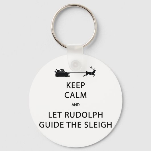 Houd kalm Laat de Rudolph Guide Sleigh Sleutelhanger (Voorkant)