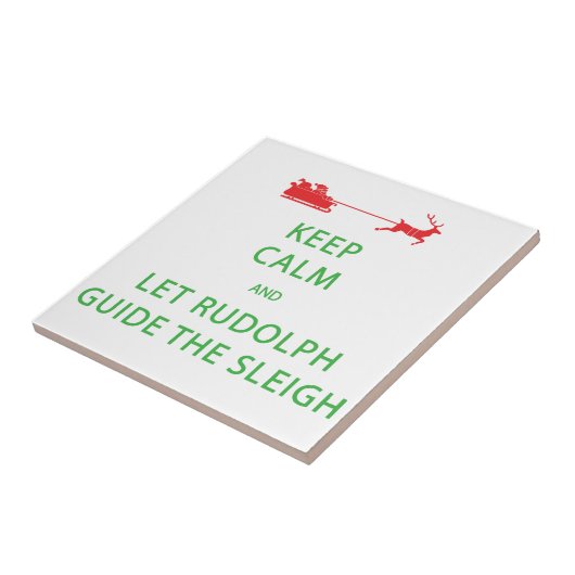 Houd kalm Laat de Rudolph Guide Sleigh Tegeltje (Zijkant)
