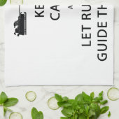 Houd kalm Laat de Rudolph Guide Sleigh Theedoek (Gevouwen)