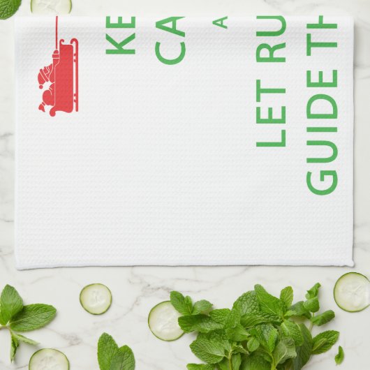 Houd kalm Laat de Rudolph Guide Sleigh Theedoek (Gevouwen)