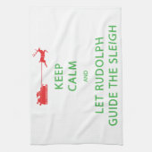 Houd kalm Laat de Rudolph Guide Sleigh Theedoek (Verticaal)