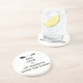 Houd kalm Laat de Rudolph Guide Sleigh Zandsteen Onderzetter (Zijkant)