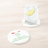 Houd kalm Laat de Rudolph Guide Sleigh Zandsteen Onderzetter (Zijkant)