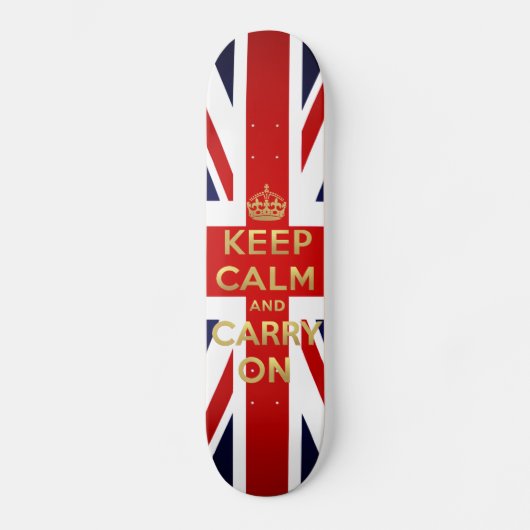Houd kalm met de Britse vlag Jack GB Persoonlijk Skateboard (Voorkant)