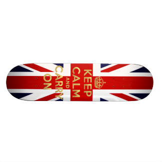 Houd kalm met de Britse vlag Jack GB Persoonlijk Skateboard