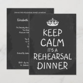Houd kalm met een repetitief eetbordWedding Kaart (Voorkant / Achterkant)