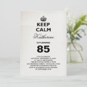 Houd kalm mijlpaal verjaardagsfeestje Uitnodigen Kaart (Staand voorkant)