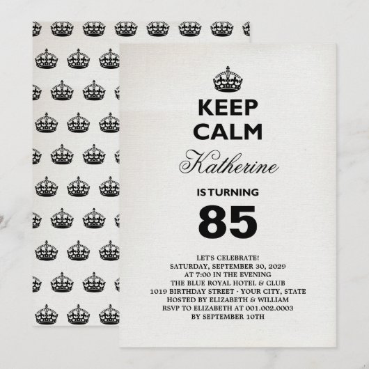 Houd kalm mijlpaal verjaardagsfeestje Uitnodigen Kaart (Voorkant / Achterkant)