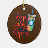 Houd kalm op de iCoffee-koffie Keramisch Ornament (Links)