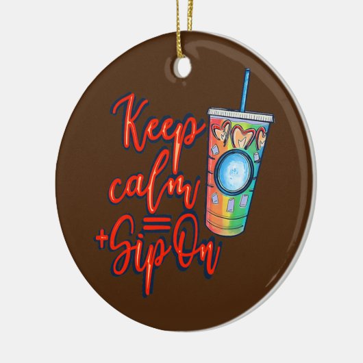 Houd kalm op de iCoffee-koffie Keramisch Ornament (Links)