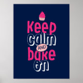 Houd kalm op het Poster Cute Cupcake Baker (Voorkant)