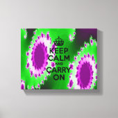 Houd Kalm Paarse en Groen Abstract Canvas Afdruk (Voorkant)