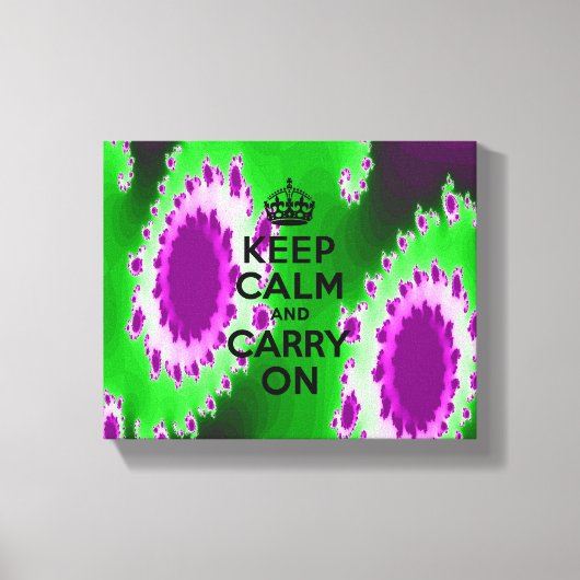 Houd Kalm Paarse en Groen Abstract Canvas Afdruk (Voorkant)