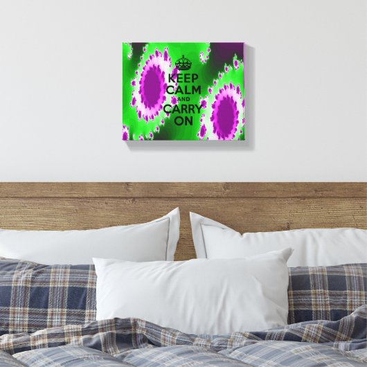 Houd Kalm Paarse en Groen Abstract Canvas Afdruk (Insitu (Slaapkamer))