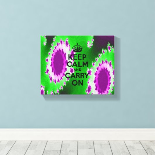 Houd Kalm Paarse en Groen Abstract Canvas Afdruk (Insitu (Houten vloer))