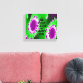 Houd Kalm Paarse en Groen Abstract Canvas Afdruk (Insitu (Woonkamer))