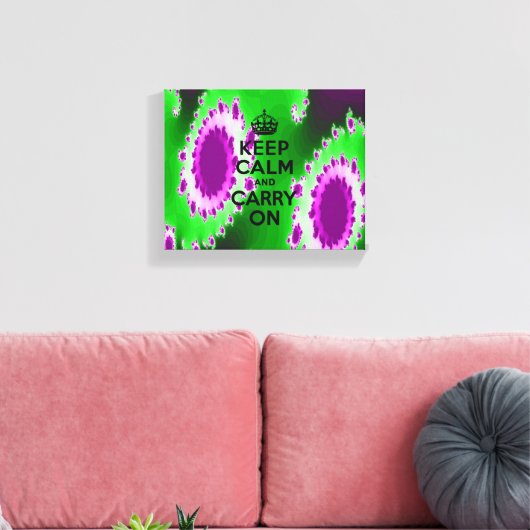 Houd Kalm Paarse en Groen Abstract Canvas Afdruk (Insitu (Woonkamer))