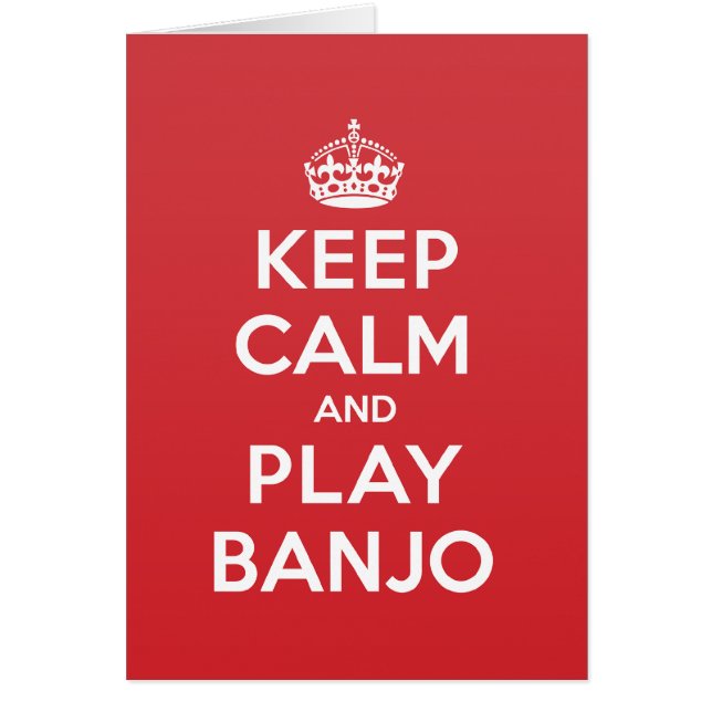 Houd kalm Play Banjo Greeting Note Card (Voorkant)