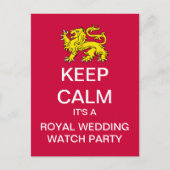 HOUD KALM Royal Wedding Watch Party Briefkaart (Voorkant)