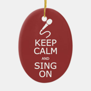 Houd kalm & Sing op de versiering van de douanekle Keramisch Ornament