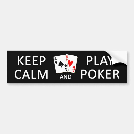 HOUD KALM & SPEEL POKER bumpersticker (Voorkant)