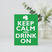 Houd kalm St. Patricks Day Humor Briefkaart (Staand voorkant)