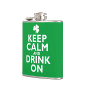 Houd kalm St. Patricks Day Humor Heupfles (Links)