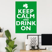 Houd kalm St. Patricks Day Humor Poster (Thuiskantoor)